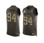 Men's Nike Miami Dolphins #94 Lawrence Timmons Limited Green Salute to Service Tank Top NFL Jersey
