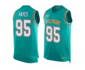 Men's Nike Miami Dolphins #95 William Hayes Limited Aqua Green Player Name & Number Tank Top NFL Jersey