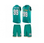 Men's Nike Miami Dolphins #99 Jason Taylor Limited Aqua Green Tank Top Suit NFL Jersey