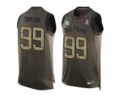 Men's Nike Miami Dolphins #99 Jason Taylor Limited Green Salute to Service Tank Top NFL Jersey