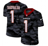 Miami Dolphins #1 Tua Tagovailoa Men's Nike 2020 Black CAMO Vapor Untouchable Limited Stitched NFL Jersey