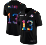 Miami Dolphins #13 Dan Marino Men's Nike Multi-Color Black 2020 NFL Crucial Catch Vapor Untouchable Limited Jersey