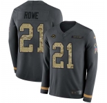 Nike Dolphins #21 Eric Rowe Anthracite Salute to Service Men's Stitched NFL Limited Therma Long Sleeve Jersey