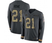Nike Dolphins #21 Eric Rowe Anthracite Salute to Service Men's Stitched NFL Limited Therma Long Sleeve Jersey