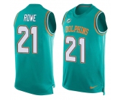 Nike Dolphins #21 Eric Rowe Aqua Green Team Color Men's Stitched NFL Limited Tank Top Jersey