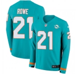 Nike Dolphins #21 Eric Rowe Aqua Green Team Color Men's Stitched NFL Limited Therma Long Sleeve Jersey