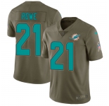 Nike Dolphins #21 Eric Rowe Olive Men's Stitched NFL Limited 2017 Salute To Service Jersey