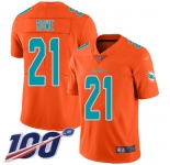 Nike Dolphins #21 Eric Rowe Orange Men's Stitched NFL Limited Inverted Legend 100th Season Jersey