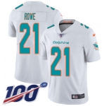 Nike Dolphins #21 Eric Rowe White Men's Stitched NFL 100th Season Vapor Untouchable Limited Jersey