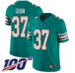 Nike Dolphins #37 Myles Gaskin Aqua Green Alternate Men's Stitched NFL 100th Season Vapor Untouchable Limited Jersey