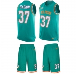 Nike Dolphins #37 Myles Gaskin Aqua Green Team Color Men's Stitched NFL Limited Tank Top Suit Jersey