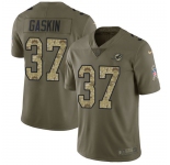 Nike Dolphins #37 Myles Gaskin Olive Camo Men's Stitched NFL Limited 2017 Salute To Service Jersey