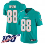 Nike Dolphins #88 Mike Gesicki Aqua Green Team Color Men's Stitched NFL 100th Season Vapor Untouchable Limited Jersey