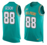 Nike Dolphins #88 Mike Gesicki Aqua Green Team Color Men's Stitched NFL Limited Tank Top Jersey