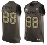 Nike Dolphins #88 Mike Gesicki Green Men's Stitched NFL Limited Salute To Service Tank Top Jersey