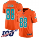 Nike Dolphins #88 Mike Gesicki Orange Men's Stitched NFL Limited Inverted Legend 100th Season Jersey