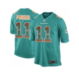Nike Miami Dolphins #11 DeVante Parker Aqua Green Team Color Men's Stitched NFL Limited Strobe Jersey