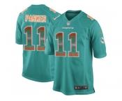 Nike Miami Dolphins #11 DeVante Parker Aqua Green Team Color Men's Stitched NFL Limited Strobe Jersey