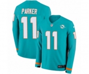 Nike Miami Dolphins #11 DeVante Parker Limited Aqua Therma Long Sleeve NFL Jersey