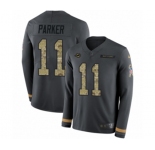 Nike Miami Dolphins #11 DeVante Parker Limited Black Salute to Service Therma Long Sleeve NFL Jersey