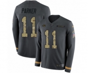 Nike Miami Dolphins #11 DeVante Parker Limited Black Salute to Service Therma Long Sleeve NFL Jersey