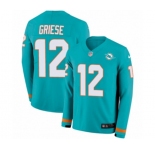 Nike Miami Dolphins #12 Bob Griese Limited Aqua Therma Long Sleeve NFL Jersey