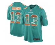 Nike Miami Dolphins #13 Dan Marino Aqua Green Team Color Men's Stitched NFL Limited Strobe Jersey