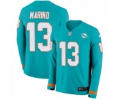 Nike Miami Dolphins #13 Dan Marino Limited Aqua Therma Long Sleeve NFL Jersey