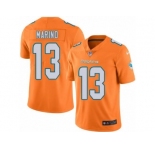 Nike Miami Dolphins #13 Dan Marino Orange Men's Stitched NFL Limited Rush Jersey