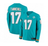 Nike Miami Dolphins #17 Ryan Tannehill Limited Aqua Therma Long Sleeve NFL Jersey