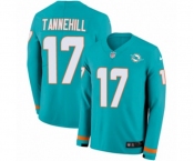 Nike Miami Dolphins #17 Ryan Tannehill Limited Aqua Therma Long Sleeve NFL Jersey