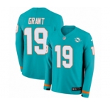 Nike Miami Dolphins #19 Jakeem Grant Limited Aqua Therma Long Sleeve NFL Jersey