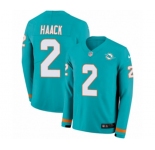 Nike Miami Dolphins #2 Matt Haack Limited Aqua Therma Long Sleeve NFL Jersey