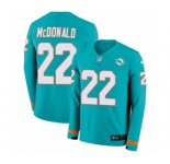 Nike Miami Dolphins #22 T.J. McDonald Limited Aqua Therma Long Sleeve NFL Jersey