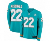 Nike Miami Dolphins #22 T.J. McDonald Limited Aqua Therma Long Sleeve NFL Jersey
