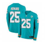 Nike Miami Dolphins #25 Xavien Howard Limited Aqua Therma Long Sleeve NFL Jersey