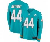 Nike Miami Dolphins #44 Stephone Anthony Limited Aqua Therma Long Sleeve NFL Jersey