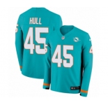 Nike Miami Dolphins #45 Mike Hull Limited Aqua Therma Long Sleeve NFL Jersey