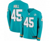 Nike Miami Dolphins #45 Mike Hull Limited Aqua Therma Long Sleeve NFL Jersey