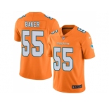 Nike Miami Dolphins #55 Jerome Baker Orange Men Stitched NFL Limited Rush Jersey