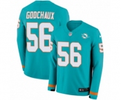 Nike Miami Dolphins #56 Davon Godchaux Limited Aqua Therma Long Sleeve NFL Jersey