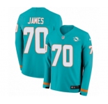 Nike Miami Dolphins #70 Ja'Wuan James Limited Aqua Therma Long Sleeve NFL Jersey