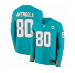 Nike Miami Dolphins #80 Danny Amendola Limited Aqua Therma Long Sleeve NFL Jersey