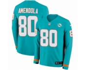 Nike Miami Dolphins #80 Danny Amendola Limited Aqua Therma Long Sleeve NFL Jersey
