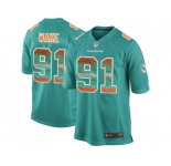 Nike Miami Dolphins #91 Cameron Wake Aqua Green Team Color Men's Stitched NFL Limited Strobe Jersey