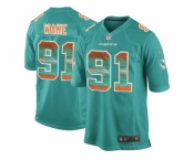 Nike Miami Dolphins #91 Cameron Wake Aqua Green Team Color Men's Stitched NFL Limited Strobe Jersey