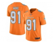Nike Miami Dolphins #91 Cameron Wake Orange Men's Stitched NFL Limited Rush Jersey