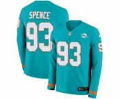 Nike Miami Dolphins #93 Akeem Spence Limited Aqua Therma Long Sleeve NFL Jersey