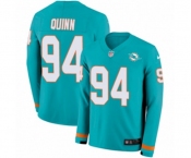 Nike Miami Dolphins #94 Robert Quinn Limited Aqua Therma Long Sleeve NFL Jersey