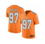 Nike Miami Dolphins #97 Jordan Phillips Orange Men's Stitched NFL Limited Rush Jersey